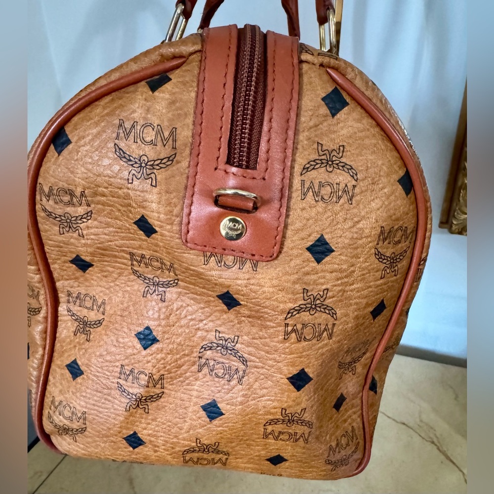 MCM VISETOS CONGNAC BOSTON BAG GOLF COLLECTON MADE IN GERMANY EUC COA INCLUDED - Picture 9 of 17